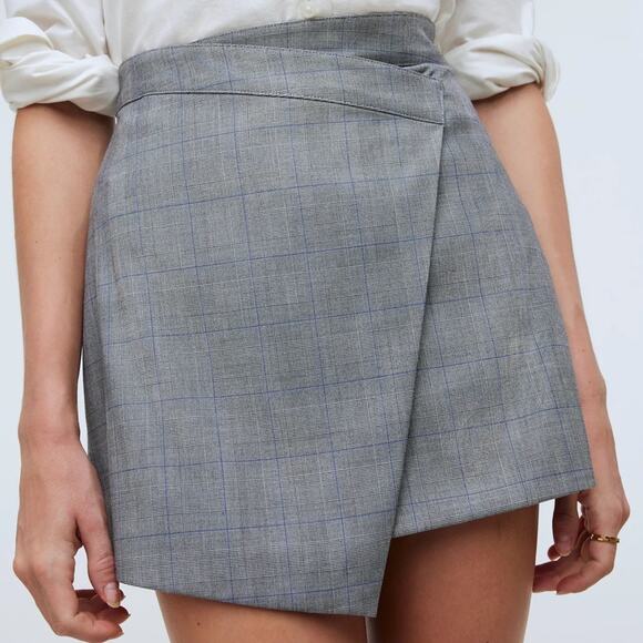 Madewell Wrap Front Mini Skirt Plus Size Plaid Retail $98 NEW WITH TAGS Size 14 - Picture 1 of 10